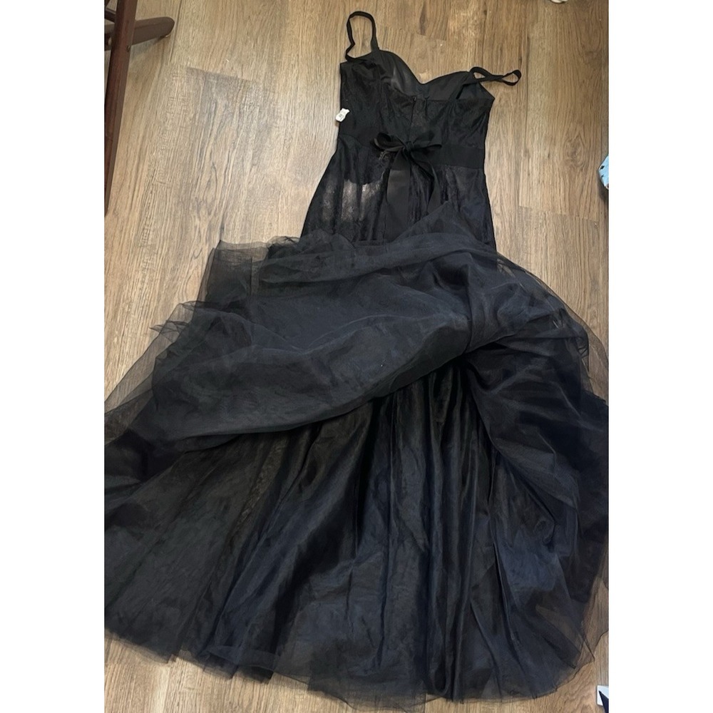 Pearl Georgina Chapman of Marchesa Women Maxi Dress Black Sleeveless Size 8 - Picture 12 of 15